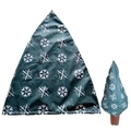 Green non-woven Christmas tree cover with white snowflake pattern for winter plant protection - Green Snowflake