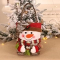 Sacchetto regalo pupazzo di neve di Natale con sciarpa a quadri per dolci festivi - Pupazzo di neve