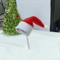 Mini gorro navideño para muñecas y mascotas en felpa roja con detalle de pompón blanco - Rojo