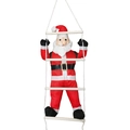 Statuina di Babbo Natale da 60cm sulla scala di corda bianca per decorazione natalizia - Nuovo Stile Scala Singola (SDLR008)