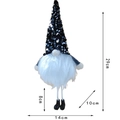 Gnomo di Natale con cappello di paillettes nere e gambe lunghe, decoro da 29 cm - Cappello di Paillettes Argento