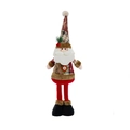 Papá Noel de peluche con patas telescópicas y gorro a cuadros decoración navideña - Papá Noel Regular