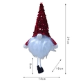 Gnomo di Natale con cappello rosso di paillettes e gambe lunghe, altezza 29cm - Cappello con Paillettes Rosse
