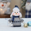 Pupazzo di neve in tessuto blu con cappello scozzese e maglia, decoro natalizio, 20 cm - Stile Blu A1 (20cm)
