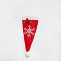 Porte-couverts de Noël en feutre avec broderie flocon de neige et décorations festives - Style Flocon de Neige