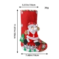 Linen Christmas stocking with Santa Claus and size details in 11.81x7.48 inches - Large Santa Claus