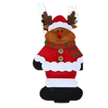 Porte-couverts de Noël renne pour décoration de table avec costume en feutre rouge - Renne Porte-Couverts