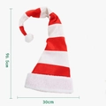 Lungo cappello di Natale a strisce rosse e bianche con pompon di peluche e dimensioni - Stile Rosso e Bianco