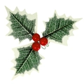 Kunstmatige hulstbessen met groene bladeren en rode bessen voor DIY kerstkransen en decoratie - 1 Stuk / Rode Bessen en Bladeren