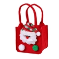 Weihnachts-Geschenktüte aus rotem Filz mit 3D-Weihnachtsmann für Süßigkeiten und Dekoration - Weihnachtsmann / Rot
