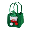 Grüne Weihnachtsfilztasche mit 3D-Schneemann-Dekoration und robusten Doppelgriffen - Schneemann / Grün