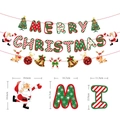 Merry Christmas Banner mit Weihnachtsmann und Rentier, festliche Party Wanddekoration - Bemalter Bedruckter Stil (Stil 2)