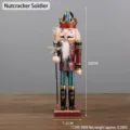 Detail showing 30cm wooden nutcracker soldier figure with dimensions and height specifications - Nutcracker Soldier - Crown