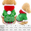 Guía de tallas para sudadera navideña de mascota con medidas de XS a 2XL y pesos - Sudadera con Capucha de Feliz Navidad / XS / Verde