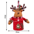 Dettaglio barattolo caramelle renna di Natale in feltro 30cm con sciarpa e cappello - Stile Renna (C)