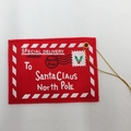 Busta di Natale in feltro rosso per dolci e biglietti con motivo postale per Babbo Natale - Busta Rossa
