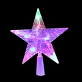 Pentagram LED Christmas tree topper with crystalline texture and colorful glowing lights - Small-10 LEDs Battery Constant / Multicolor