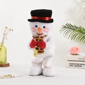 Electric plush snowman with saxophone wearing a striped scarf and black hat for Christmas - Dancing Christmas Snowman
