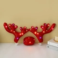 Light-up Christmas reindeer antlers and red nose car decoration kit with glitter and LEDs - Red Sequin Large Antlers With LED Light