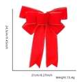 Rote Samt-Weihnachtsschleife mit Goldrand, 21x24,5cm festliche Feiertagsdekoration - Roter Samt mit Goldrand