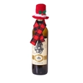 Christmas wine bottle decor set with red top hat and red black buffalo plaid scarf - Red Top Hat + Plaid Scarf