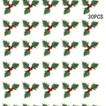 Set van 30 stuks kunsthulstbladeren en rode bessen voor DIY-kerstkransen - Set van 30 / Rode Bessen en Bladeren