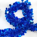 Shiny blue Christmas tinsel garland with large sequins for festive party decoration - Plain Style / Blue