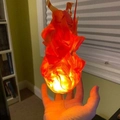 Sfera di fuoco magica fluttuante con luce LED e supporto per cosplay di Halloween - Color Fiamma