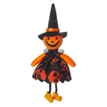 Plüsch Halloween Hexenpuppe mit Kürbisgesicht und schwarzem Hut für Partydeko - Kürbis-Anhänger