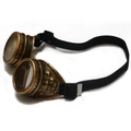 Vintage steampunk γυαλιά σε μπρονζέ χρώμα με διακοσμητικά καρφιά και μαύρο λουράκι - Μπρονζέ