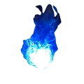 Leuchtender blauer schwebender Feuerball für Halloween Cosplay und Partydekoration - Eisblau