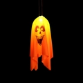 Lampada fantasma di Halloween con luce LED arancione e decorazione viso spaventoso - Stile Batteria a Bottone / Arancione Piccolo Ridente