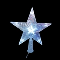 Cold white LED star tree topper with faceted acrylic finish and clear power cord - Small-10 LEDs Battery Constant / White