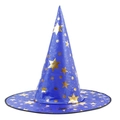 Dark blue wizard hat with golden stars pattern for Halloween and cosplay decoration - Blue Star Pattern