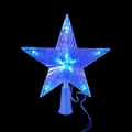 Blue LED Christmas tree star topper with crystal texture and radiant glowing effect - Small-10 LEDs Battery Constant / Blue