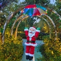 Babbo Natale con paracadute a LED appeso a un arco da giardino come decorazione - 60CM / Stile Piumino con Luce