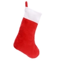 Classica calza di Natale in peluche rosso con bordo bianco e gancio per decorazioni - Stile Rosso in Peluche Corto