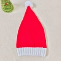 Bonnet de Noël classique en tricot rouge et blanc avec pompon pour l'hiver - Adulte