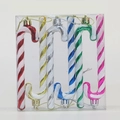 6-pack of 13cm sparkling glitter candy canes in various colors for Christmas tree decor - 13cm / Multicolor