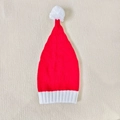 Bonnet de Noël classique en tricot rouge avec pompon blanc et bord côtelé pour l'hiver - Enfant