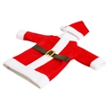 Copribottiglia di vino Babbo Natale in velluto rosso con rifiniture in peluche bianco - Copribottiglia di vino a forma di vestito rosso