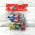 Lot de 6 figurines Père Noël à paillettes en couleurs assorties pour décorations - Style pailleté 6 couleurs / 6 Pièces/Paquet (5x6.5cm)