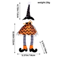 Dimensiones detalladas de la funda de botella de bruja de Halloween con peso de 28g - Amarillo