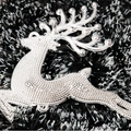 Adorno navideño de reno plateado brillante con textura de purpurina para árbol de Navidad - 6cm / Plateado