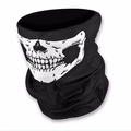Black Halloween skull face mask and neck gaiter for parties and outdoor cycling - Skull Mask