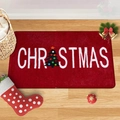 Tapis de Noël en faux cachemire avec fond rouge et motif festif de fête - 40x60cm (Imitation Cachemire Plastique Pointé) / Style 7