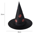 Schwarzer Halloween-Hexenhut mit Kürbis-Aufdruck, Größe 35 cm Höhe und 38 cm Durchmesser - 35*38 / Kürbis Druck