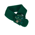 Dark green knitted pet scarf with a 3D plush Christmas tree decoration for cats and dogs - S / Green Christmas Tree