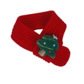 Christmas pet knit scarf in red with a 3D plush Christmas tree decoration - S / Red Christmas Tree