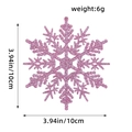 Sparkling pink 10cm plastic snowflake hanging ornament for Christmas tree decor - Style D (R1-60)